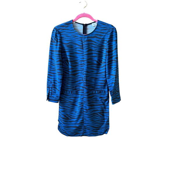 A.L.C. Blue Black Noelle Sheath Animal Print Dress sz 4. - Picture 8 of 14